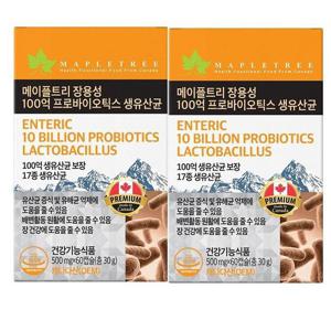 메이플트리 장용성 100억 프로바이오틱스 생유산균 500mg x 60캡슐  총2개
