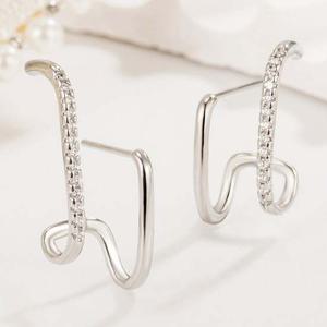 스터드 심플 골드 귀찌 기하학적 실버 귀걸이 패셔너블 실버