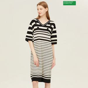 베네통 스카시 자수 니트 원피스 BAOP50431