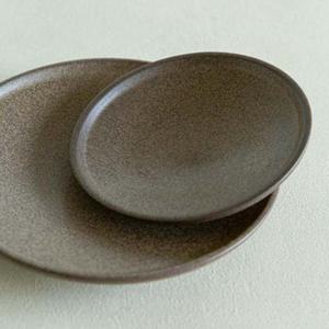 이천도자기 노바 브라운 한옥접시 중 21cm 식기 그릇 플레이트 대접시