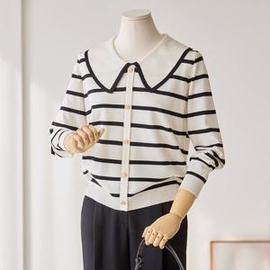 [커스텀에이블] 세일러 카라 단가라 니트 가디건_T2602KN035A