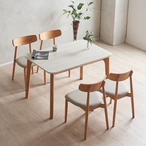 리가 4인용 세라믹 식탁 세트 A형 1200 (테이블1200+식탁의자 A형 원목 4개)