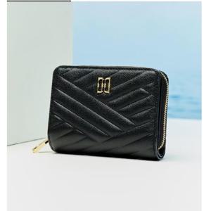 [닥스핸드백] 블랙 칼라일 엠보골드DD 지퍼돌이 2단반지갑 DCWA6E216BK