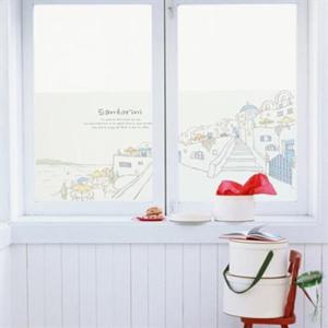 아트박스/낭만창고 dgcn005-산토리니-무점착 반투명 창문시트지