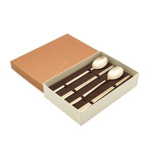 [거창유기공방]유기 신 부부수저 2인용 세트(kgt-53)