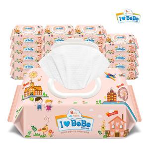 [아이러브베베]피치 100매 20팩 캡형 엠보 아기물티슈