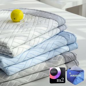 [르헤브] 오션 듀라론 3중직 냉감 고정밴드 여름 침대패드 Q