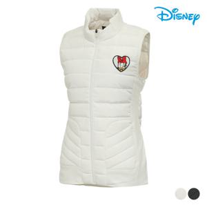 [디즈니골프] 여성 덕다운 아트웍 와펜 패딩 조끼 베스트 DL3LJV008