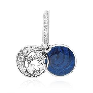 판도라 791993CZ 빈티지 나이트 스카이 펜던트 겸 댕글 실버 참