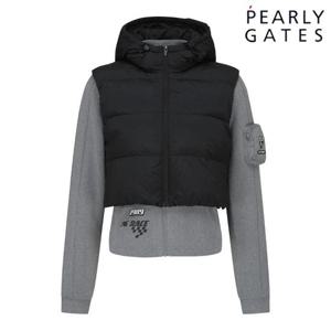 파리게이츠 (521D3JP301BK) 여성 크롭 패딩 베스트 레이어드 점퍼