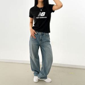 [뉴발란스 주니어]뉴발란스 ESS 스택드로고 반팔티 블랙 WT41502-BK