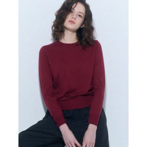 [유닛]캐시미어 혼방 크루넥 니트 풀오버 (ZFKKCN106N-WINE)