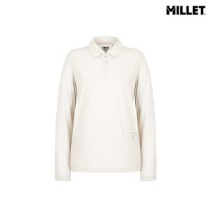 여성 LD 버블리 하이브리드 카라 티셔츠_MLUST621