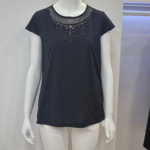 [벨리시앙]벨리시앙 캡소매 라운드넥 블라우스 BL5241