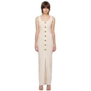 발망 원피스 베이지 스쿱 맥시 드레스 231251F055009