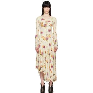 아크네 원피스 베이지 플로럴 미디 드레스 251129F054006