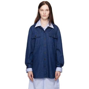 아페쎄 셔츠 인디고 블루 아나스타샤 바비에리 발렌티나 마레 데님 셔츠 251252F109004