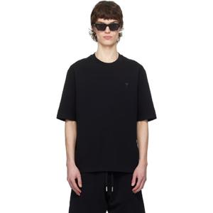 AMI Paris 티셔츠 블랙 아미 드 꾀흐 코튼 티셔츠 251482M213021