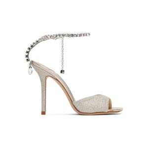지미추 샌들 실버 새다 100 힐 샌들 251528F125041