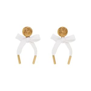 모스키노 귀걸이 골드   화이트 리본 이어링 251720F022011