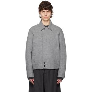 랑방 재킷 그레이 리넨 재킷 251254M180000