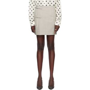 모스키노 미니스커트 베이지 울 체크 미니 스커트 251720F090001