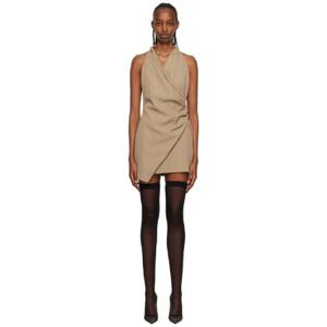 발망 원피스 토프 드레이핑 미니 드레스 231251F052040