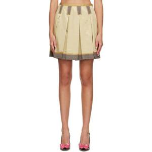 모스키노 미니스커트 베이지 인사이드 아웃 미니 스커트 232720F090003