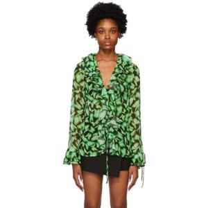 엠에스지엠 셔츠 그린 카미카 셔츠 222443F109003