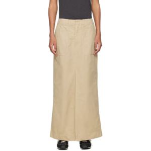 랙앤본 스커트 베이지 레이튼 맥시 스커트 242055F092002