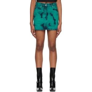 엠에스지엠 미니스커트 SSENSE 익스클루시브 그린 타이다이 미니 스커트 222443F090004