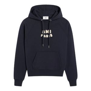 아미 파리 패치 후드 티셔츠 네이비블루 USW275 747 4011