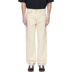 AMI Paris 청바지 베이지 코튼 클래식 핏 데님 진 251482M186003