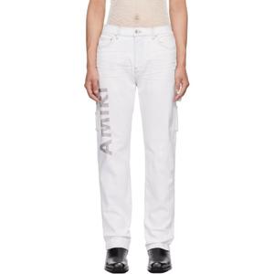 아미리 청바지 블루 아미 로고 페인팅 슬림 워크맨 데님 진 252886M186012