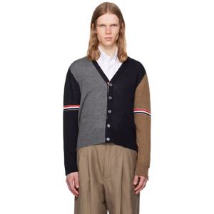 톰브라운 가디건 멀티컬러 펀믹스 저지 릴랙스 브이넥 가디건 252381M200012