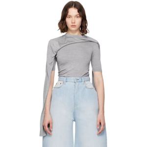 아크네 티셔츠 그레이 레이어드 탑 251129F110047