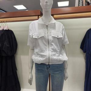 수스 HC04 밑단 레이스 집업 반팔 점퍼 S252BJP655