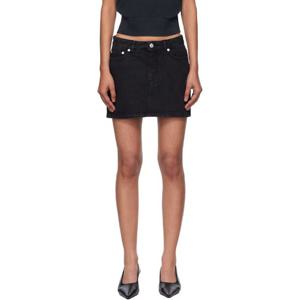 아페쎄 미니스커트 블랙 스톤 워싱 데님 미니 스커트 252252F090003