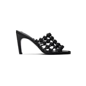 토템 샌들 블랙 브레이드 가죽 방도 뮬 252771F125005