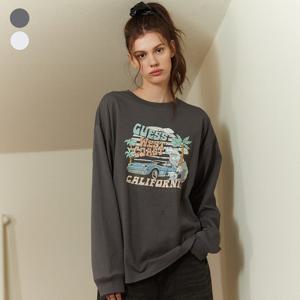 [게스(진)]여성 그래픽 오버핏 긴팔티셔츠 OP1K5390