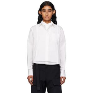 사카이 셔츠 화이트 포플린 셔츠 252445F109002