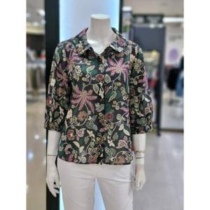 화이트호스 세이브존05 카라 나염 면 7부 블라우스 A252242