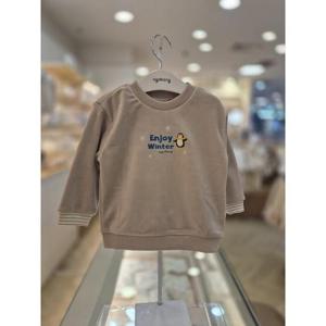 아가방 세이브존03 아가방 베이지 제프 데이 골 벨로아 기모 맨투맨 티셔츠 AT01R751005A