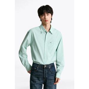 [타미진] T32F7WSH13TMT1 공용 포플린 스트라이프 긴팔 카라 셔츠