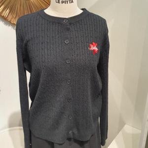 르피타 HC06 하트 와펜 꽈베기 가디건(블랙) L253BKT953