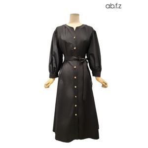 [에이비에프지]골드 단추 포인트 7부 롱 원피스 APZ4HO32J