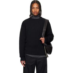 르메르 티셔츠 블랙 박시 라운드넥 스웨터 252646M201001