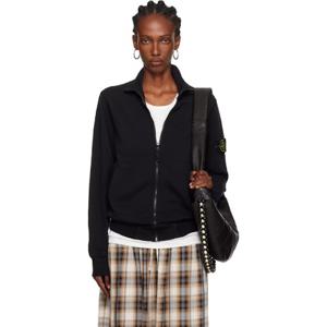 스톤아일랜드 후드 블랙 6100063 오가닉 코튼 플리스 재킷 252828F097004