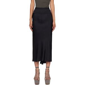 릭오웬스 스커트 블랙 콘코르디안 A라인 바이어스 컷 미디 스커트 252232F092022