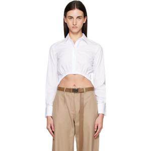 막스마라 셔츠 화이트 팔스터 셔츠 251118F109031